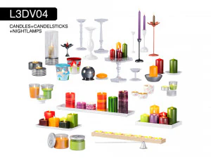 l3dv04g01 - conjunto de casti&ccedil;ais de velas Modelo 3D