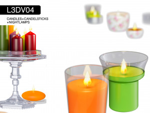 l3dv04g01 - candles candlesticks set 3D Модель