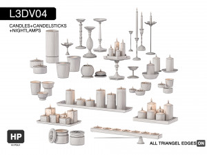 l3dv04g01 - candles candlesticks set 3D Модель
