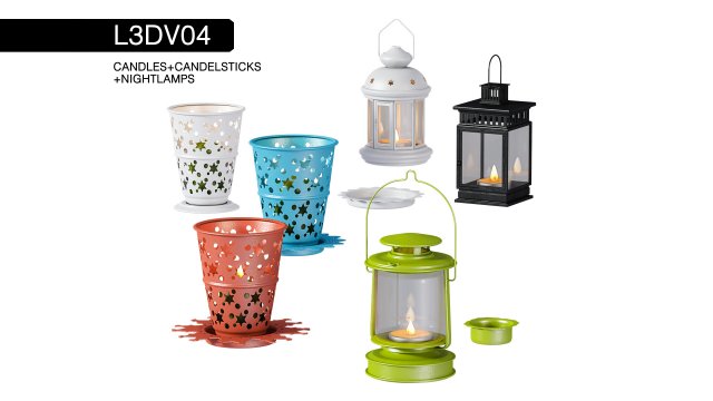 l3dv04g02 - nightlamps candlesticks set 3D 模型 .c4d .max .obj .3ds .fbx .stl .blend 