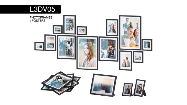 l3dv05g01 - photo frames set 3D 모델 .c4d .max .obj .3ds .fbx .stl .blend 
