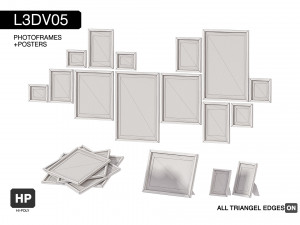 l3dv05g01 - photo frames set 3D 모델