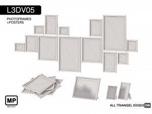l3dv05g01 - photo frames set 3D 모델