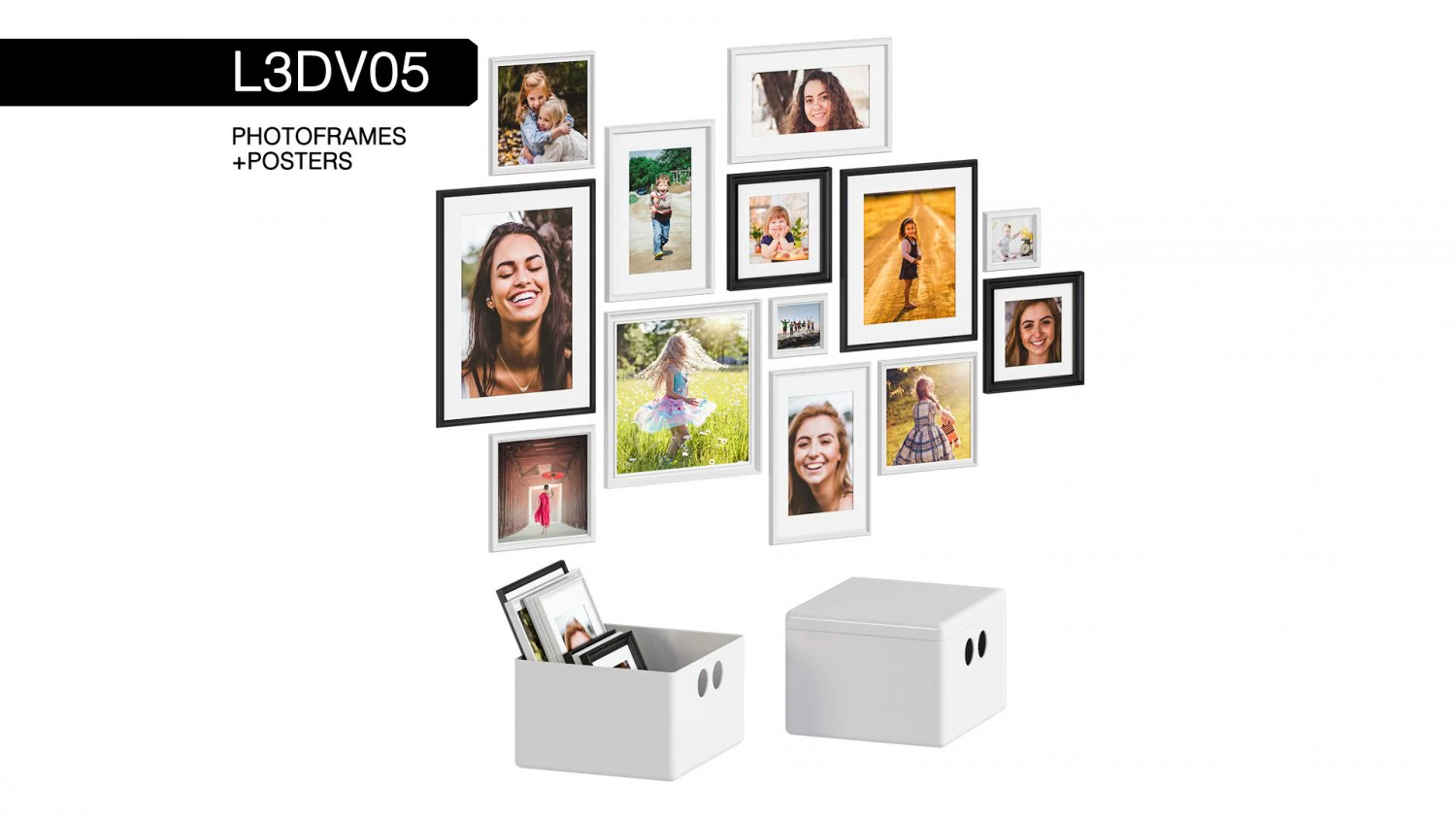 l3dv05g02 - photo frames boxes set 3D Model .c4d .max .obj .3ds .fbx .stl .blend