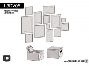 l3dv05g02 - photo frames boxes set Model 3D