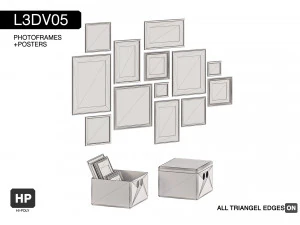 l3dv05g02 - photo frames boxes set 3D Model