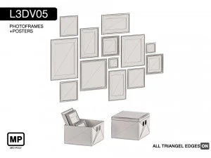 l3dv05g02 - photo frames boxes set 3D Model