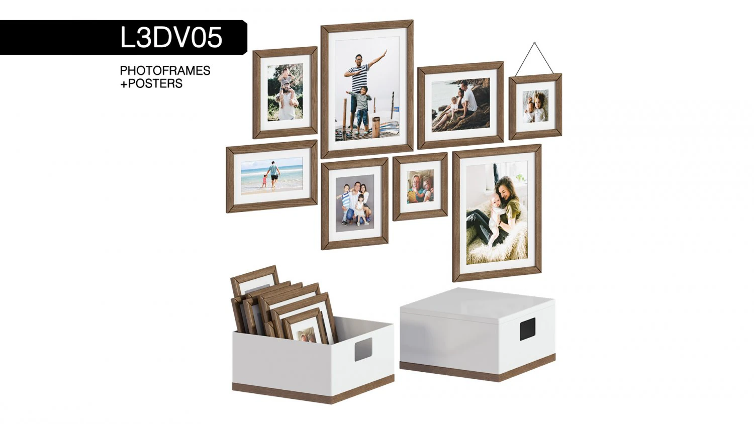 l3dv05g03 - photo frames boxes set 3D Model .c4d .max .obj .3ds .fbx .stl .blend 