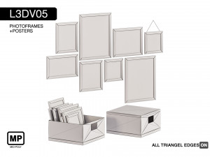 l3dv05g03 - photo frames boxes set 3D Model