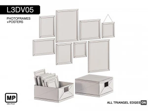l3dv05g03 - photo frames boxes set 3D Model
