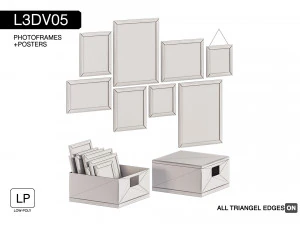 l3dv05g03 - photo frames boxes set 3D Model