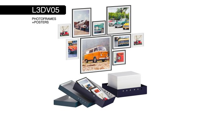 l3dv05g04 - photo frames boxes set 3D Модель .c4d .max .obj .3ds .fbx .stl .blend 