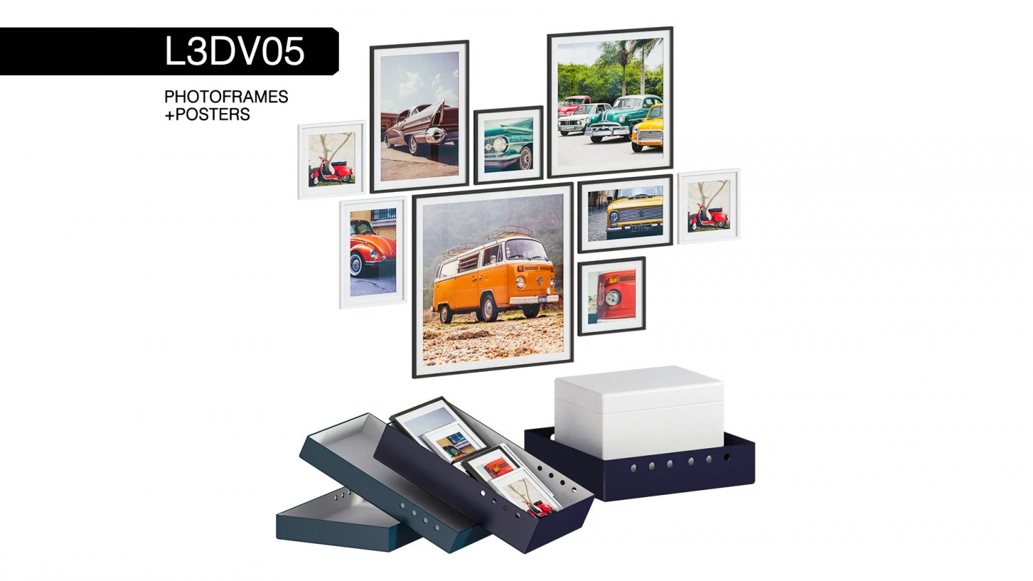 l3dv05g04 - photo frames boxes set 3D Model .c4d .max .obj .3ds .fbx .stl .blend 