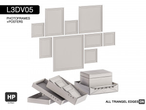 l3dv05g04 - photo frames boxes set 3D Модель