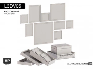 l3dv05g04 - photo frames boxes set 3D Model
