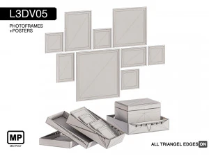 l3dv05g04 - photo frames boxes set 3D Model