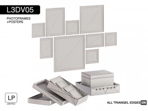 l3dv05g04 - photo frames boxes set 3D Model