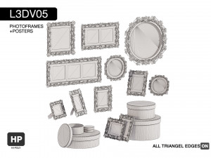 l3dv05g05 - photo frames boxes set 3D Model