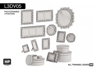 l3dv05g05 - photo frames boxes set 3D Model