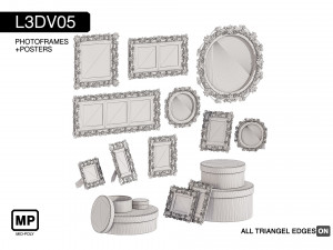 l3dv05g05 - photo frames boxes set 3D Model
