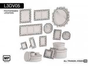 l3dv05g05 - photo frames boxes set 3D Model