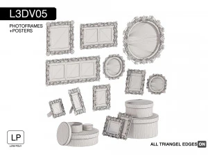 l3dv05g05 - photo frames boxes set 3D Model