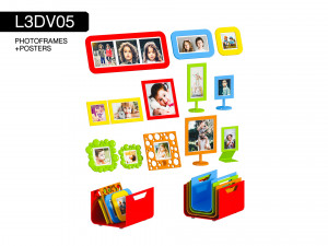 l3dv05g06 - photo frames holders set 3D Модель