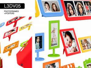l3dv05g06 - photo frames holders set 3D Model