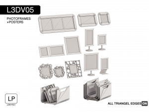 l3dv05g06 - photo frames holders set 3D Модель