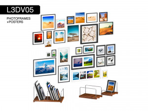 l3dv05g07 - photo frames holders set 3D Модель