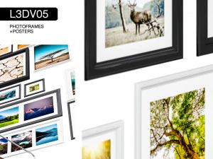 l3dv05g07 - photo frames holders set 3D Model