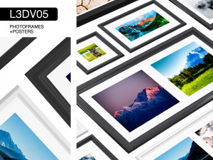 l3dv05g07 - photo frames holders set 3D Модель