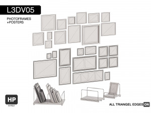 l3dv05g07 - photo frames holders set 3D Модель
