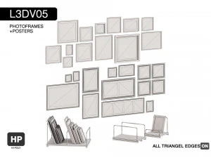 l3dv05g07 - photo frames holders set 3D Model