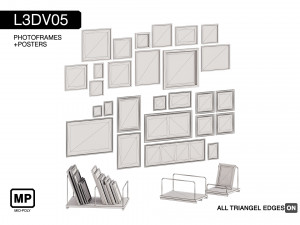 l3dv05g07 - photo frames holders set 3D Модель