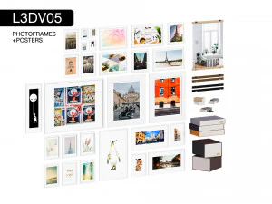 l3dv05g08 - photo frames boxes set 3D Model