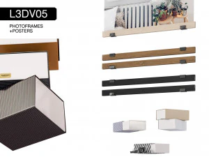 l3dv05g08 - photo frames boxes set 3D Model