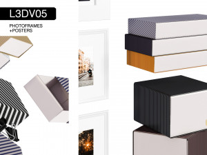 l3dv05g08 - photo frames boxes set 3D Модель