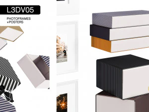 l3dv05g08 - photo frames boxes set 3D Model
