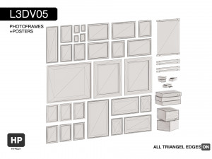 l3dv05g08 - photo frames boxes set 3D Модель