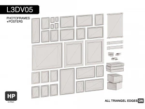 l3dv05g08 - photo frames boxes set 3D Model