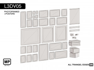 l3dv05g08 - photo frames boxes set 3D Модель