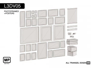 l3dv05g08 - photo frames boxes set 3D Model