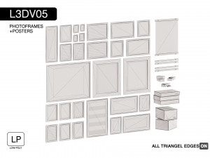l3dv05g08 - photo frames boxes set 3D Модель