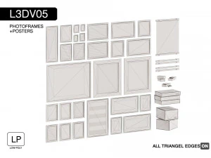l3dv05g08 - photo frames boxes set 3D Model