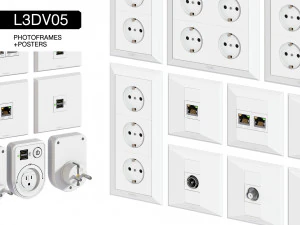 l3dv06g01 - wall switches sockets set 3D Model