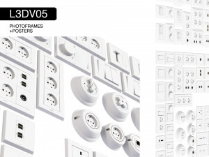 l3dv06g01 - wall switches sockets set 3D 模型
