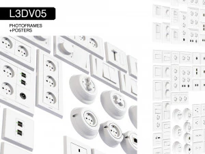 l3dv06g01 - wall switches sockets set 3D Model
