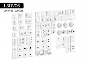 l3dv06g01 - conjunto de tomadas para interruptores de parede Modelo 3D