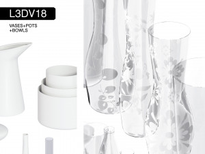 l3dv18g01 - vases bowls set 3D 모델